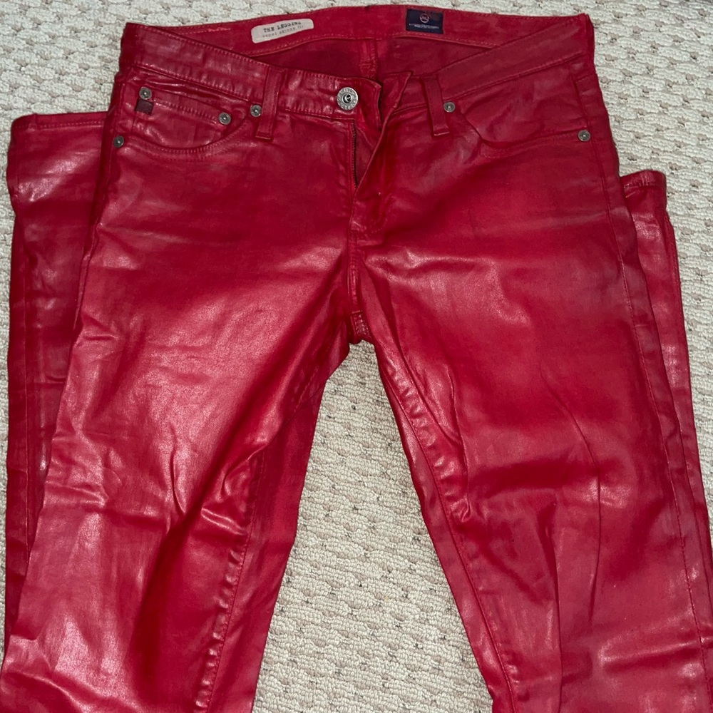 Cherry Red Pleather Pants